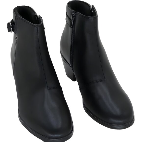 Clarks Emily 2 Reyna Black Ankle Boots Zip Buckle Comfort Women's US 8.5M - Picture 1 of 6